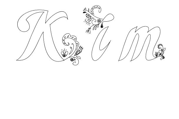 Coloriage Kim - Prénom à imprimer