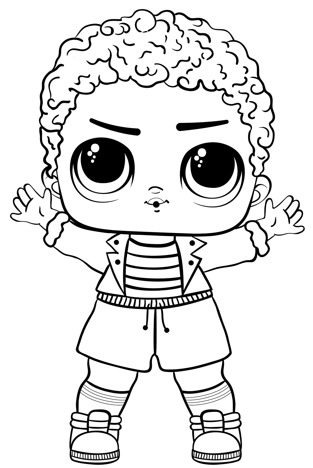 Coloriage King Bee Lol Boys Series - Poupée LOL Surprise Hair Goals à imprimer
