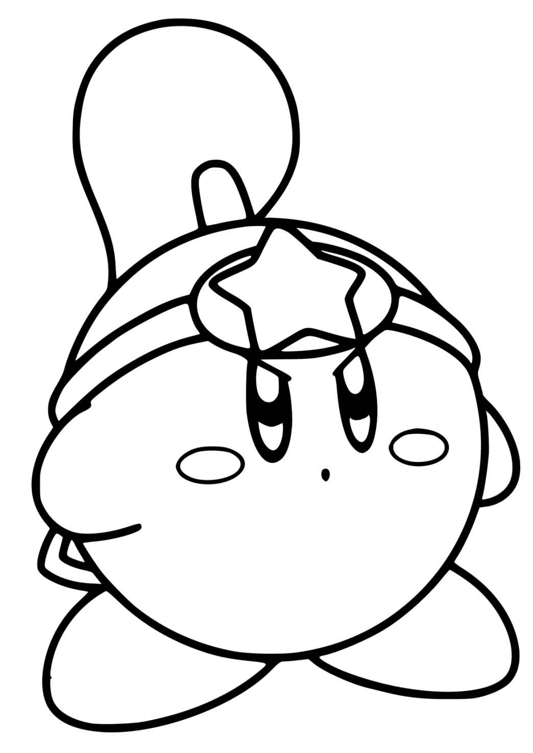 Coloriage Kirby Dream Land Warrior - Kirby à imprimer