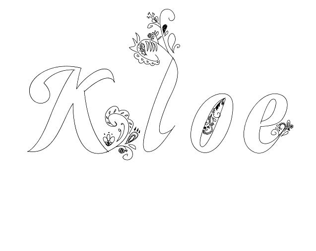 Coloriage Kloe - Prénom à imprimer