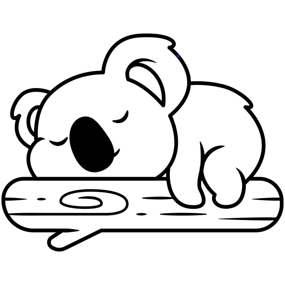 Coloriage Koala Dormant Sur Un Arbre - Koala à imprimer