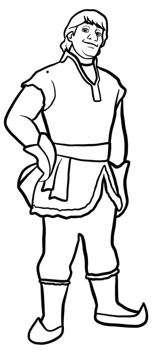 Coloriage Kristoff Vit Dans Les Montagnes - La Reine des neiges à imprimer