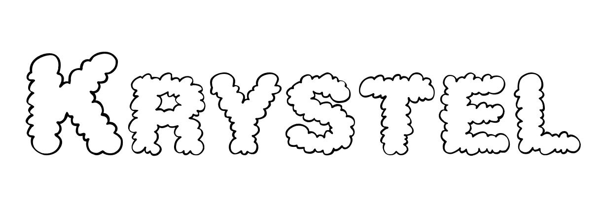 Coloriage Krystel - Prénom à imprimer