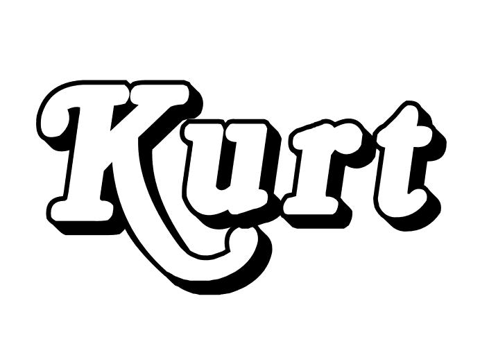 Coloriage Kurt - Prénom à imprimer
