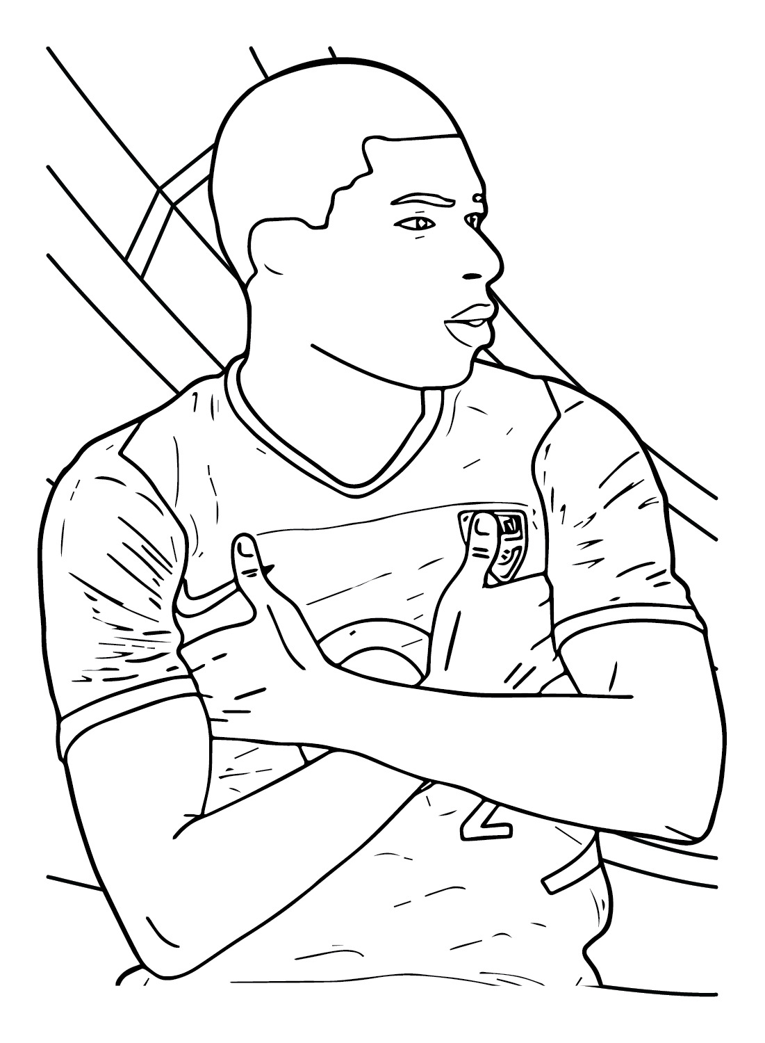 Coloriage Kylian Mbappe Football But France - Mbappé à imprimer