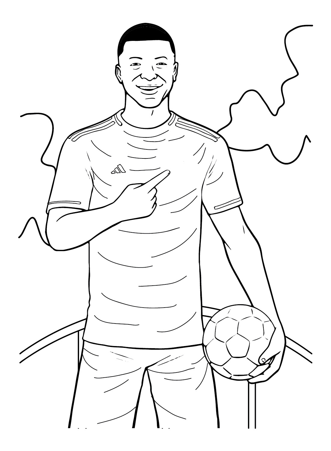 Coloriage Kylian Mbappe Free - Mbappé à imprimer