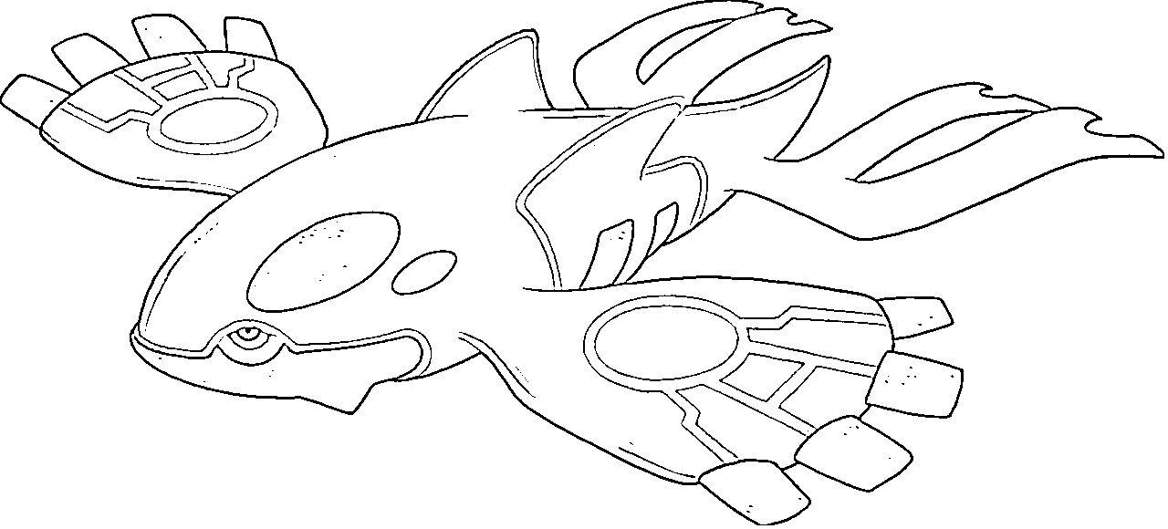 Coloriage Kyogre Génération 3 - Pokémon légendaire à imprimer