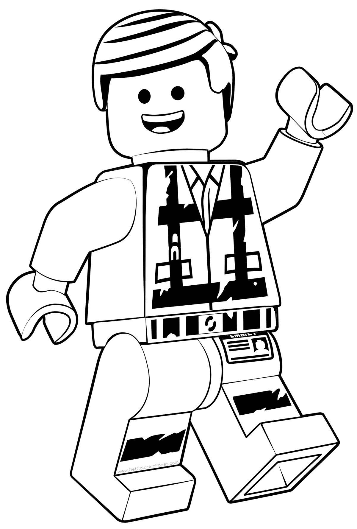 Coloriage Emmet héros courageux LEGO Movie 2 - Lego à imprimer