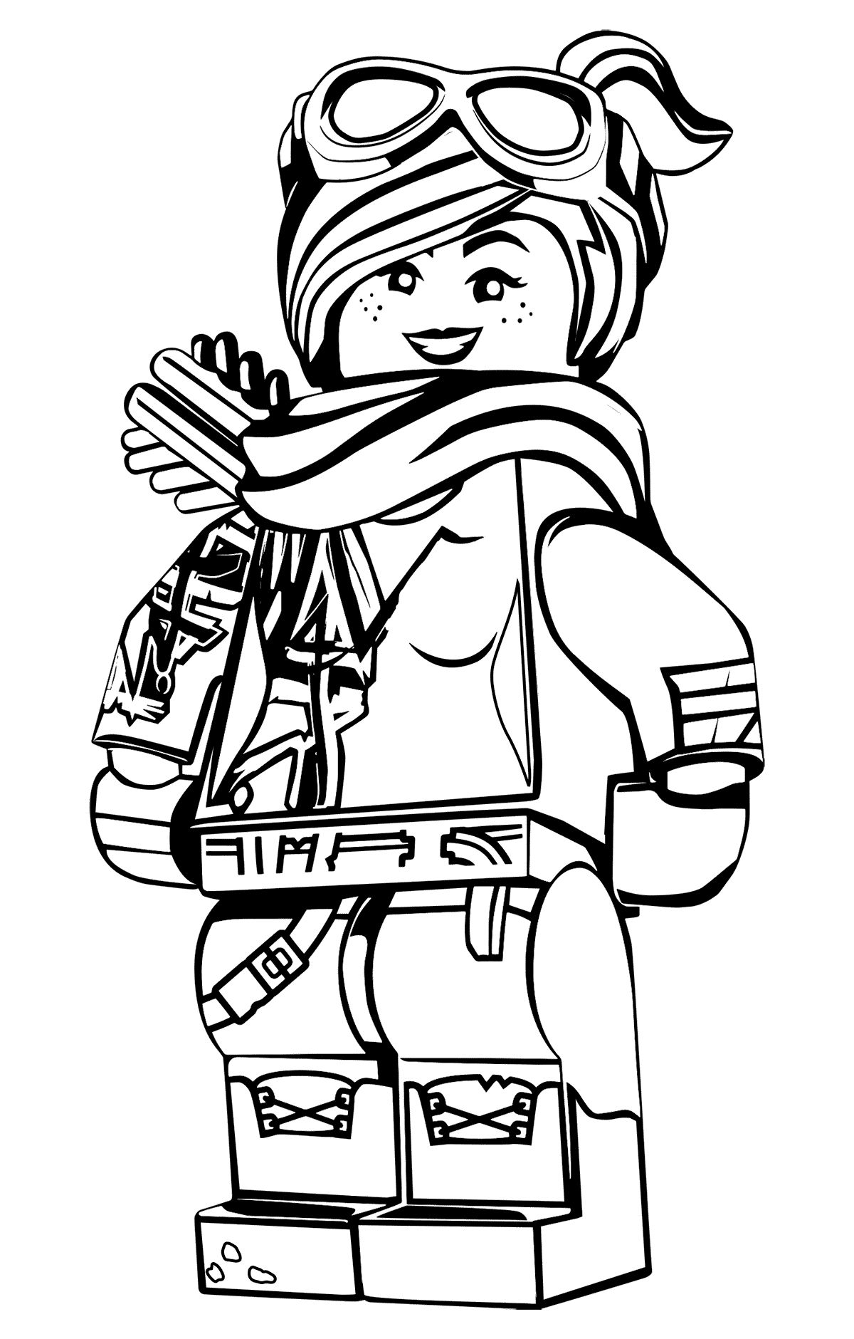 Coloriage Lucy Wyldstyle en mission LEGO Movie 2 - Lego à imprimer