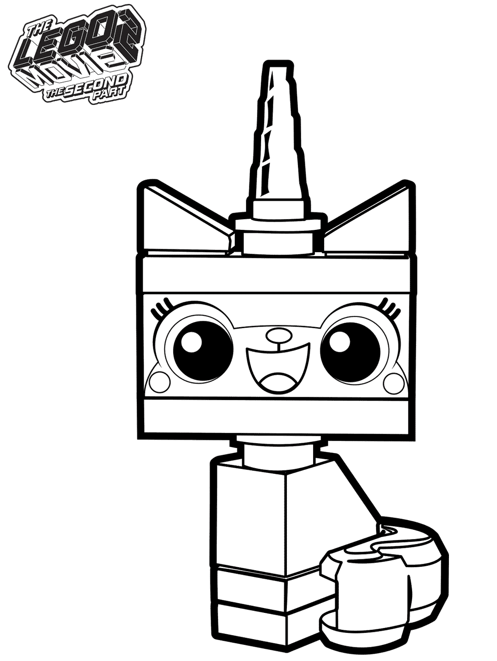 Coloriage Unikitty transformée en LEGO Movie 2 - Lego à imprimer