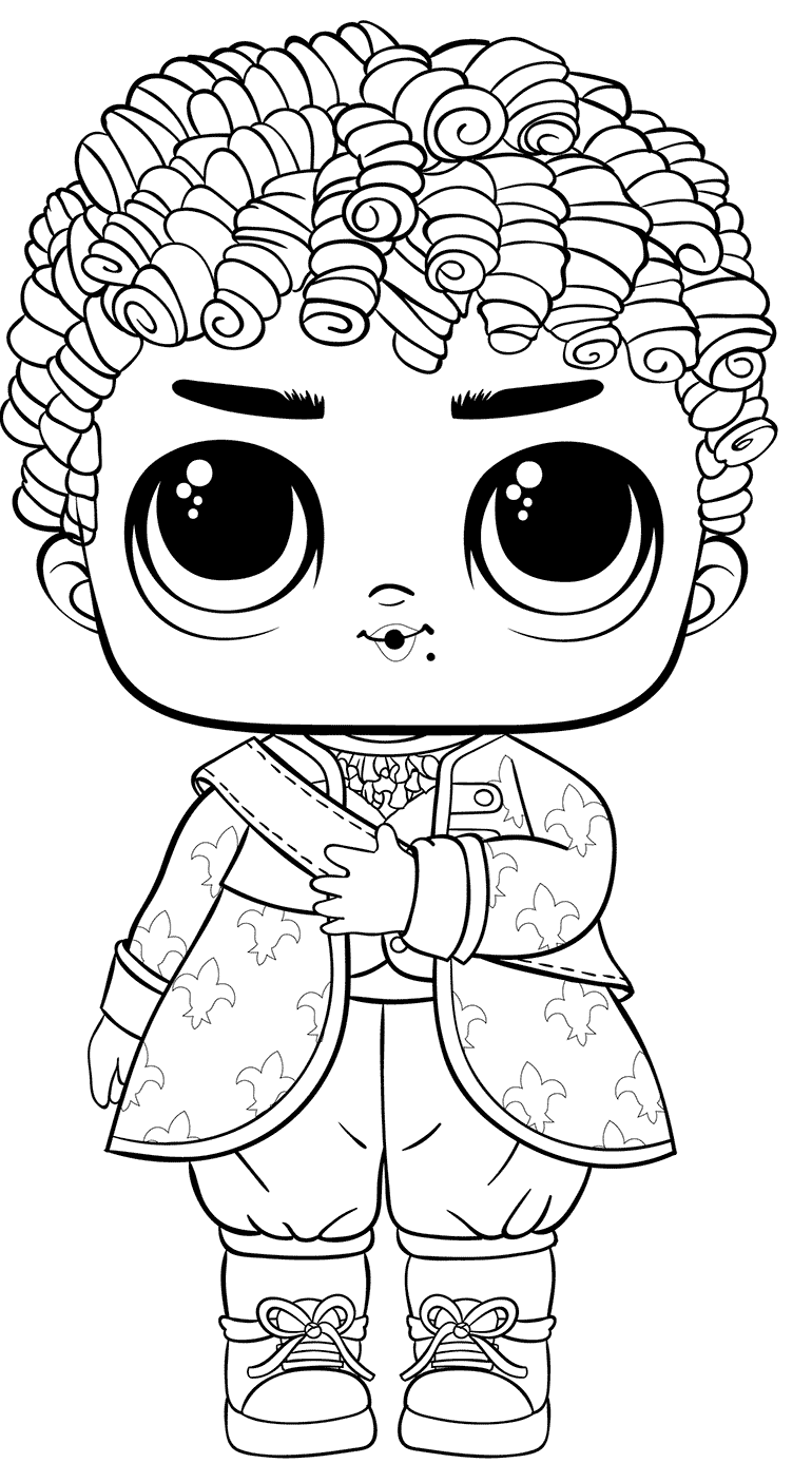 Coloriage Lol Boys His Royal High Ney - Poupée LOL Surprise Hair Goals à imprimer