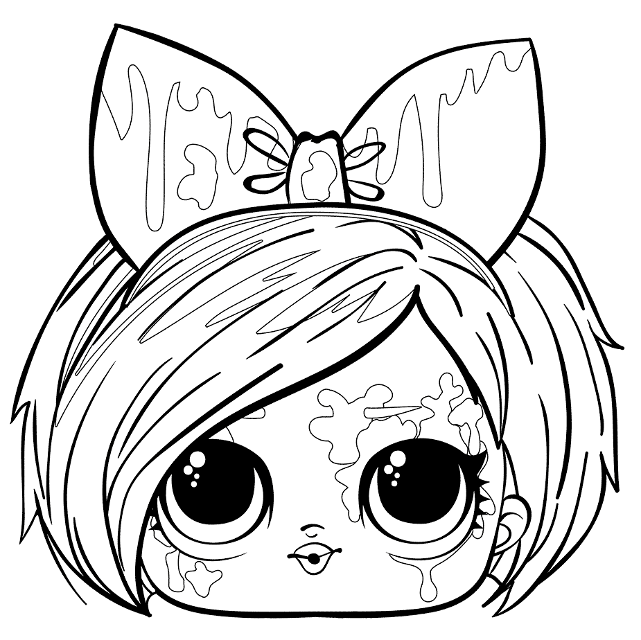 Coloriage Lol Dolls Girls Face - Poupée LOL Surprise Hair Goals à imprimer