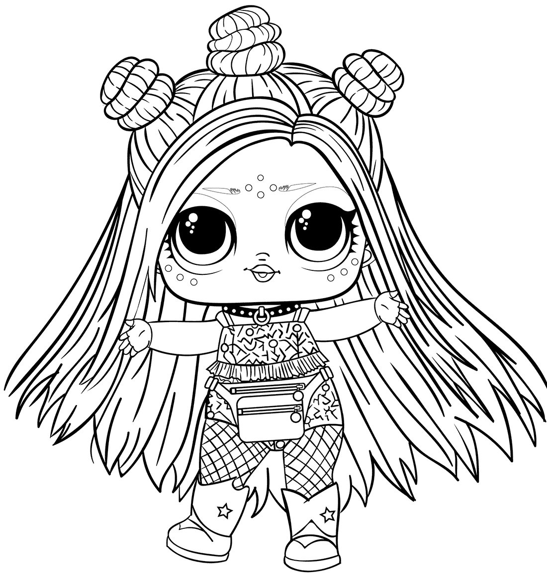 Coloriage LOL Hair Goals Poupée Mignonne - Poupée LOL Surprise Hair Goals à imprimer
