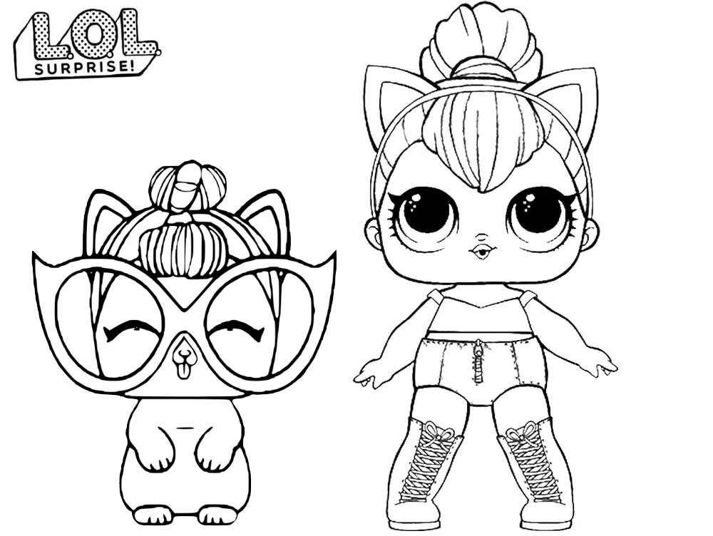 Coloriage Lol Kitty Queen - Poupée LOL Surprise Hair Goals à imprimer