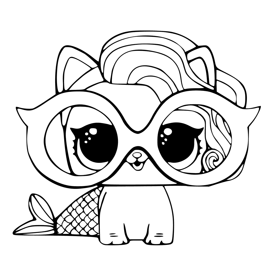 Coloriage Lol Pets Fish Glass - Poupée LOL Surprise Hair Goals à imprimer
