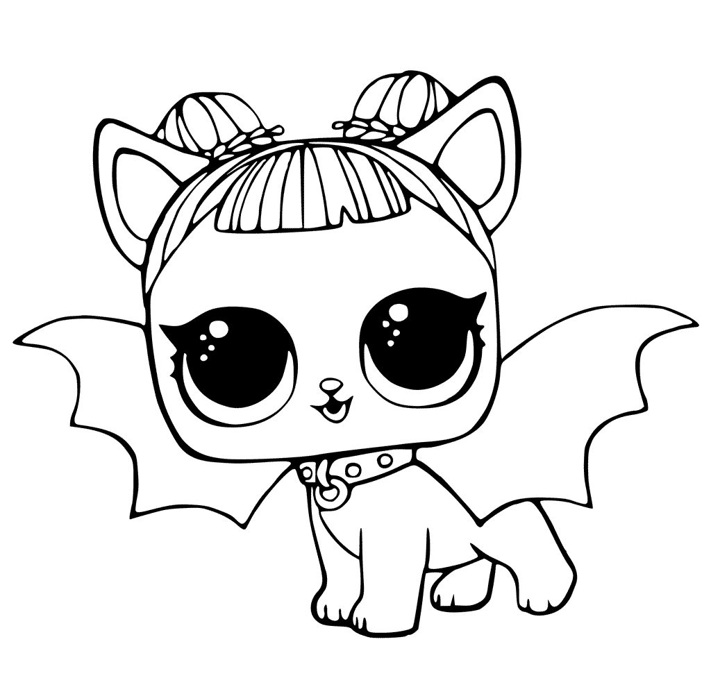 Coloriage Lol Pets Pages Cute Midnight Pup With Devil Wings - Poupée LOL Surprise Hair Goals à imprimer