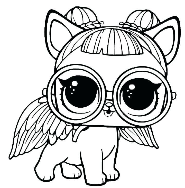 Coloriage Lol Pets Sugar Pup - Poupée LOL Surprise Hair Goals à imprimer