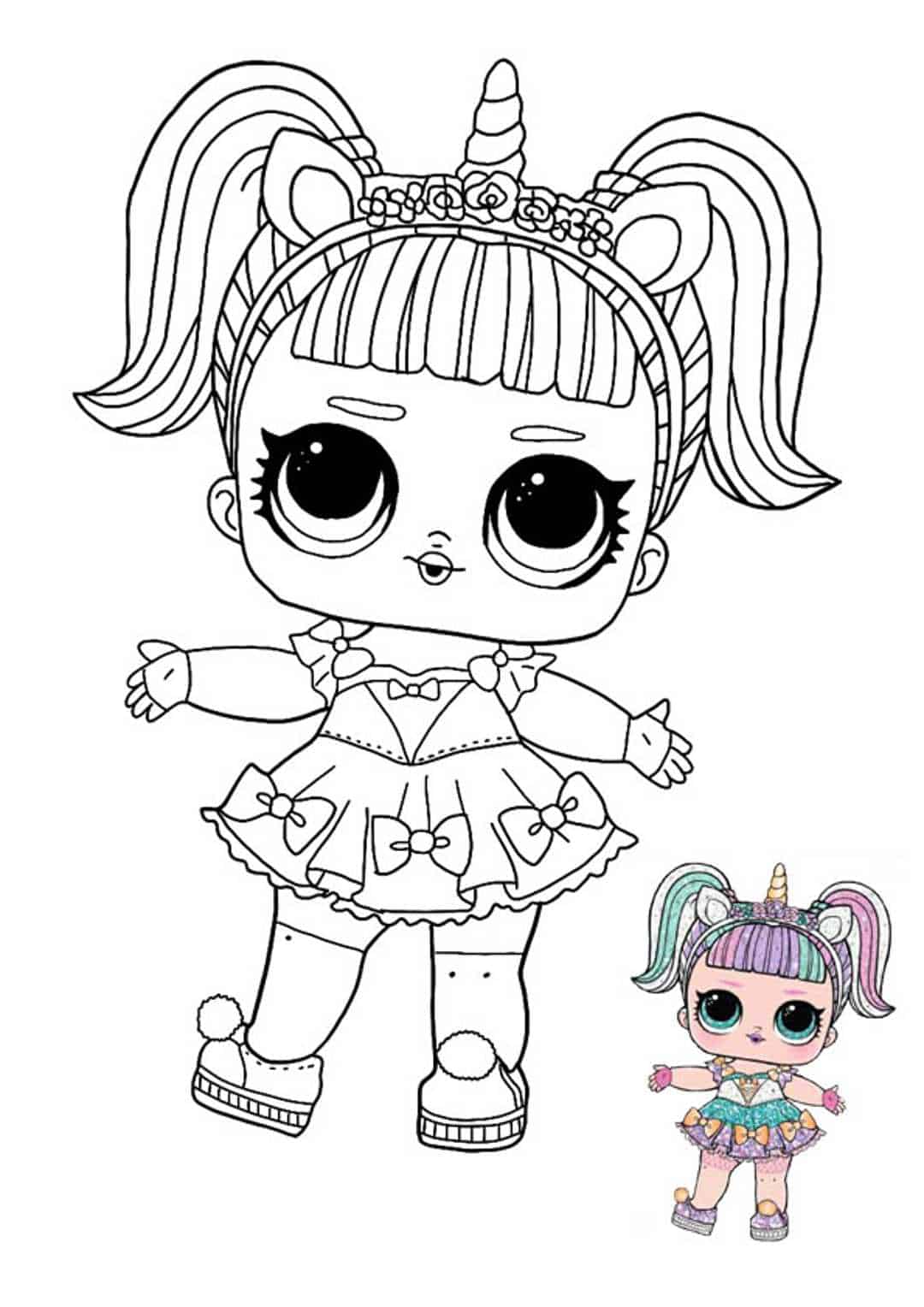 Coloriage Lol Surprise Licorne - Licorne à imprimer
