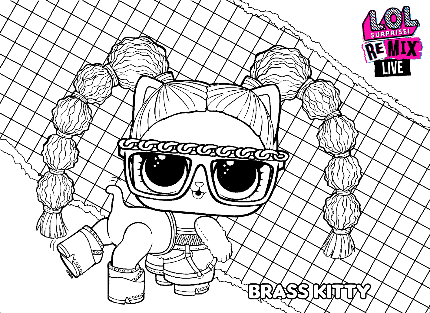 Coloriage Lol Surprise Remix Brass Kitty - Poupée LOL Surprise Remix à imprimer