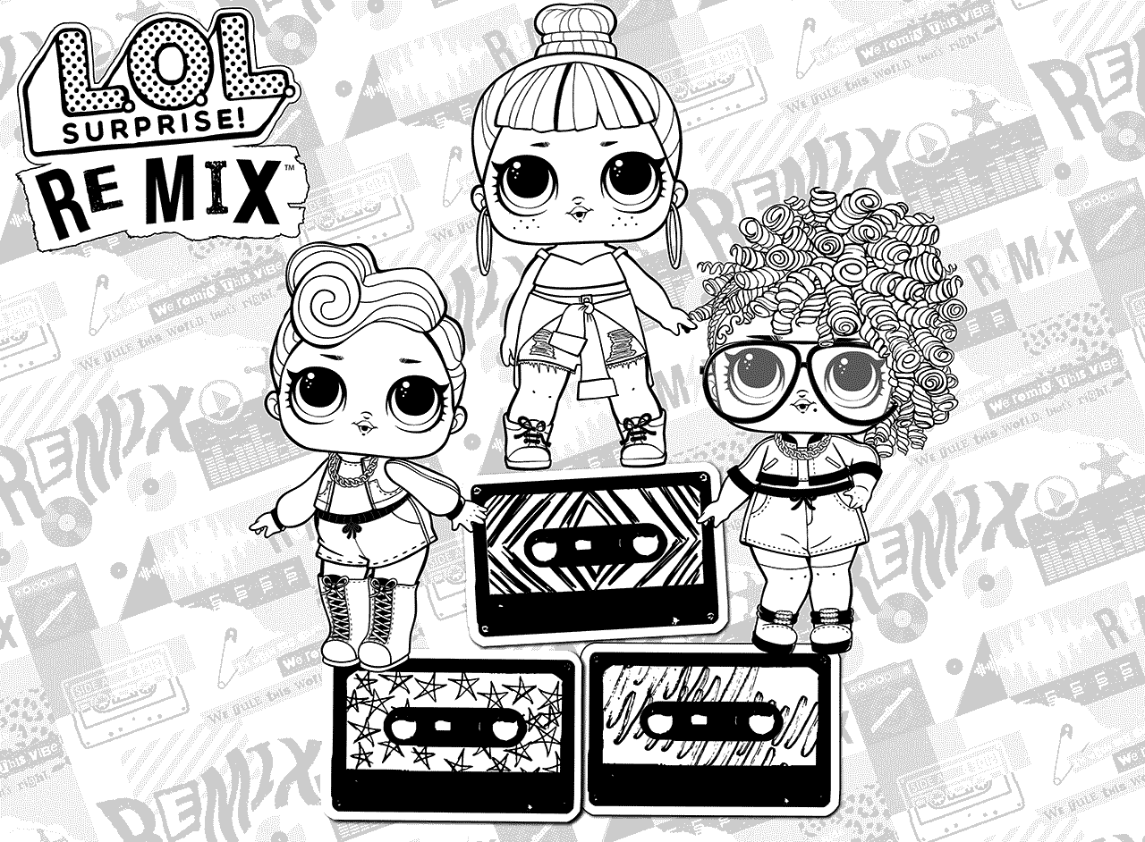 Coloriage Lol Surprise Remix Printable - Poupée LOL Surprise Remix à imprimer