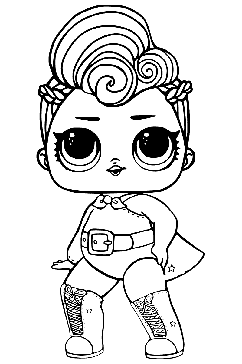 Coloriage Lol Surprise Stardust Queen - Poupée LOL Surprise Hair Goals à imprimer