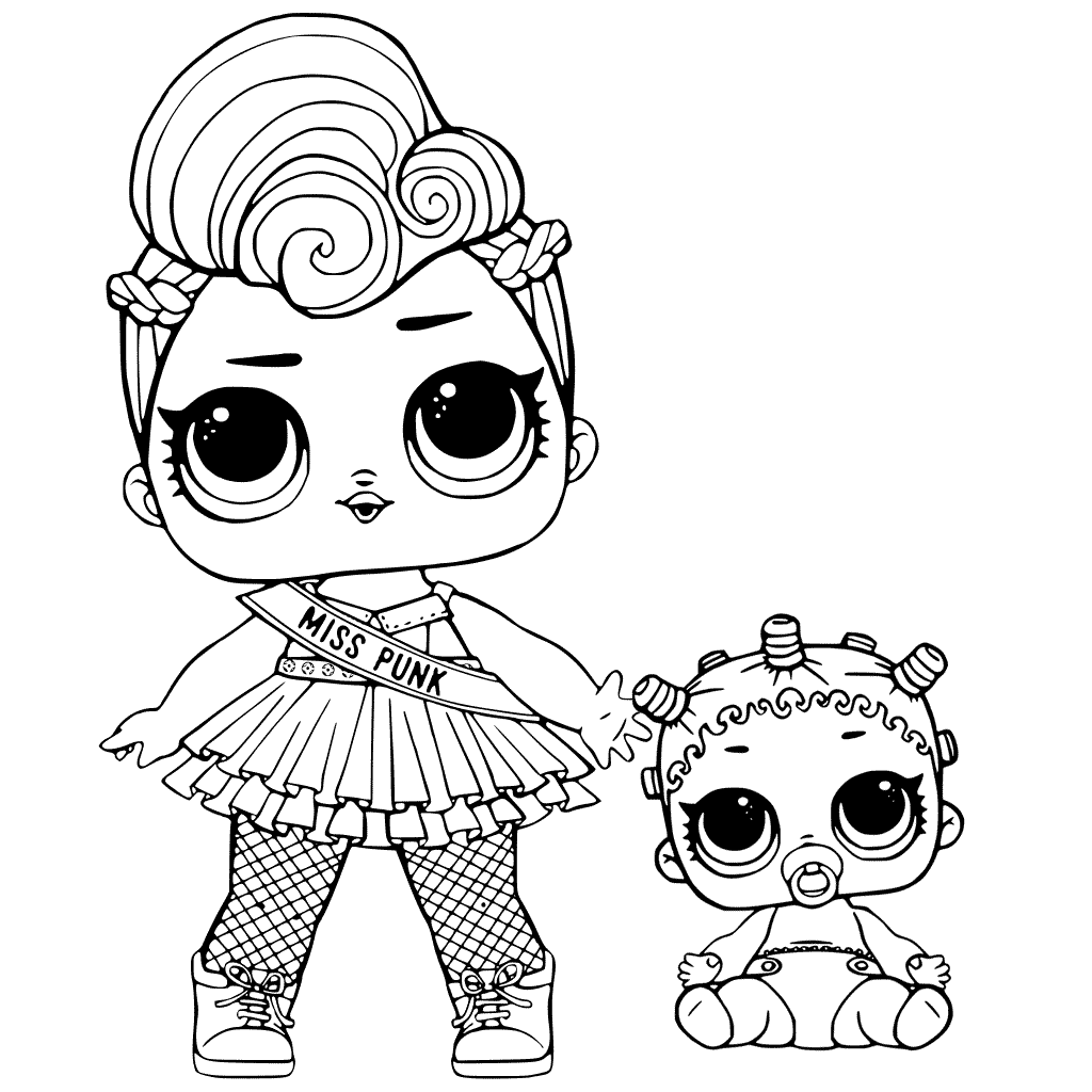 Coloriage Lol Surprise And Lil Sisters - Poupée LOL Surprise Hair Goals à imprimer