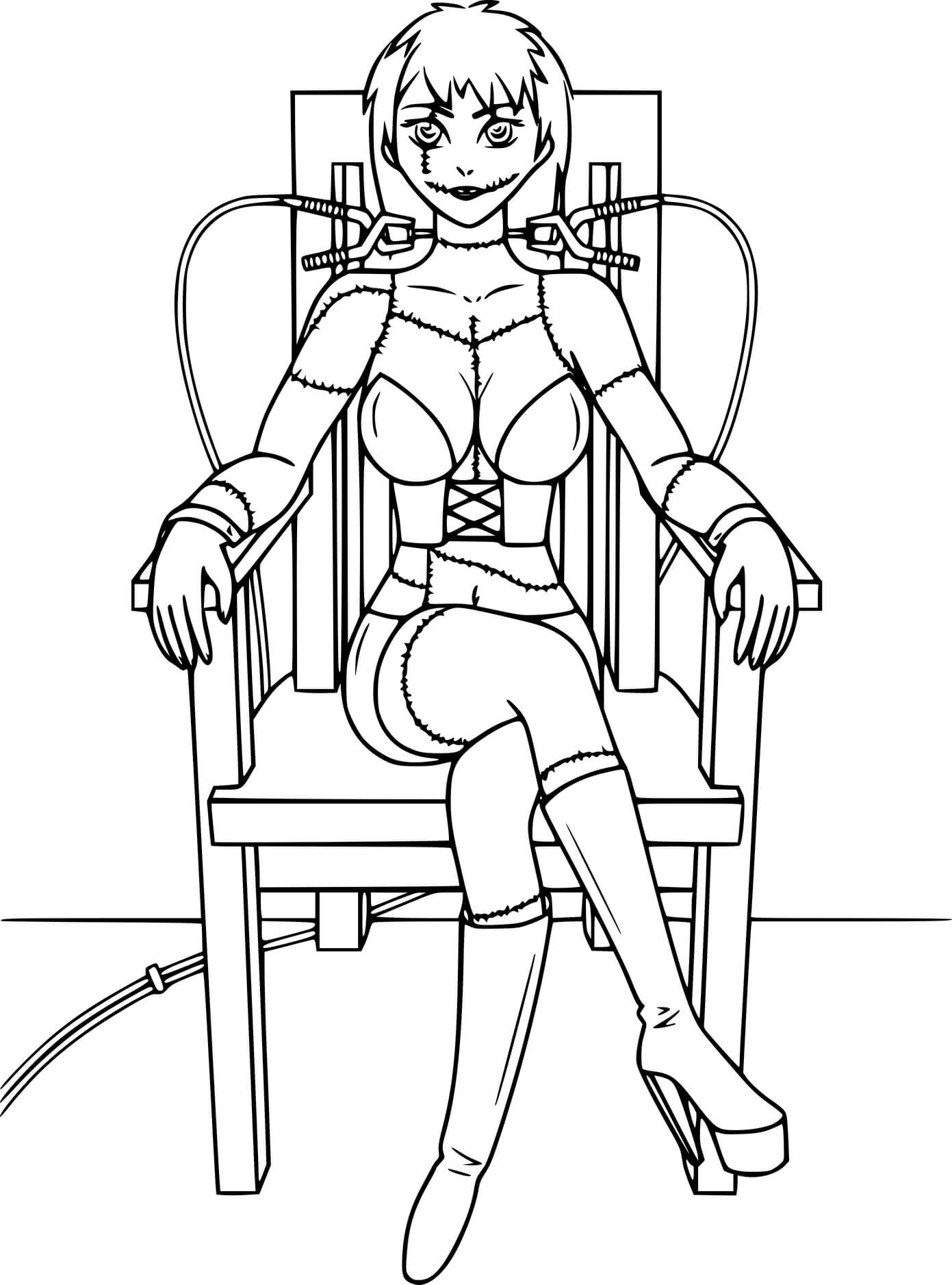 Coloriage La Fiancée De Frankenstein - Frankenstein à imprimer