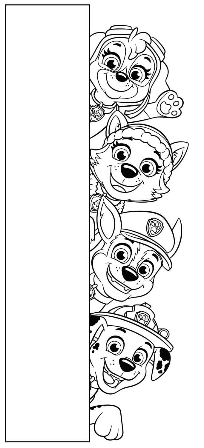 Coloriage La Pat Patrouille Derrière Un Mur - Pat patrouille à imprimer