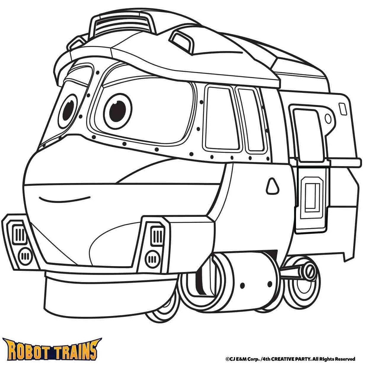 Coloriage La Locomotive Kay Robot Train - Robot à imprimer