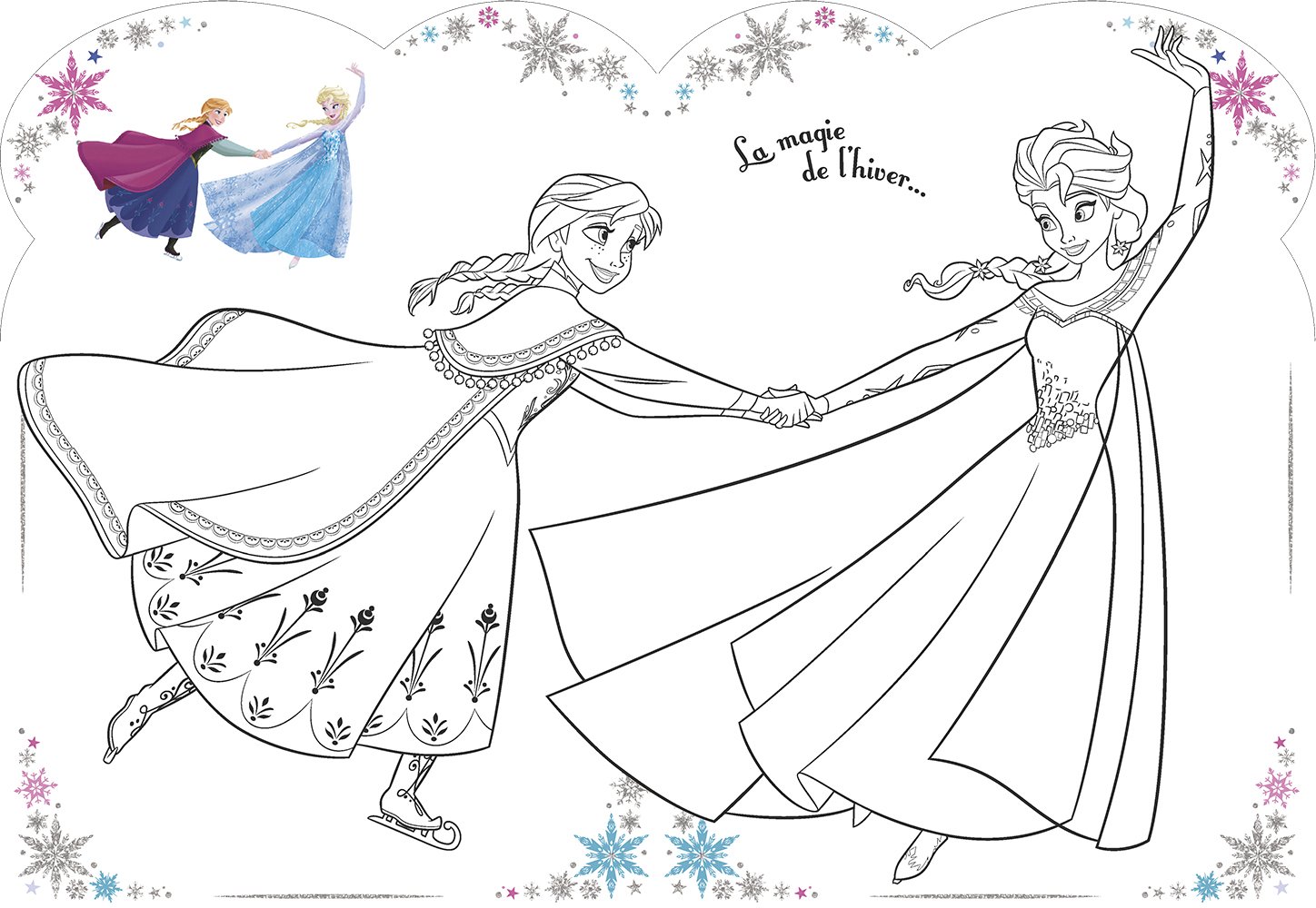 Coloriage La Magie De L'hiver Elsa Et Anna - Elsa à imprimer