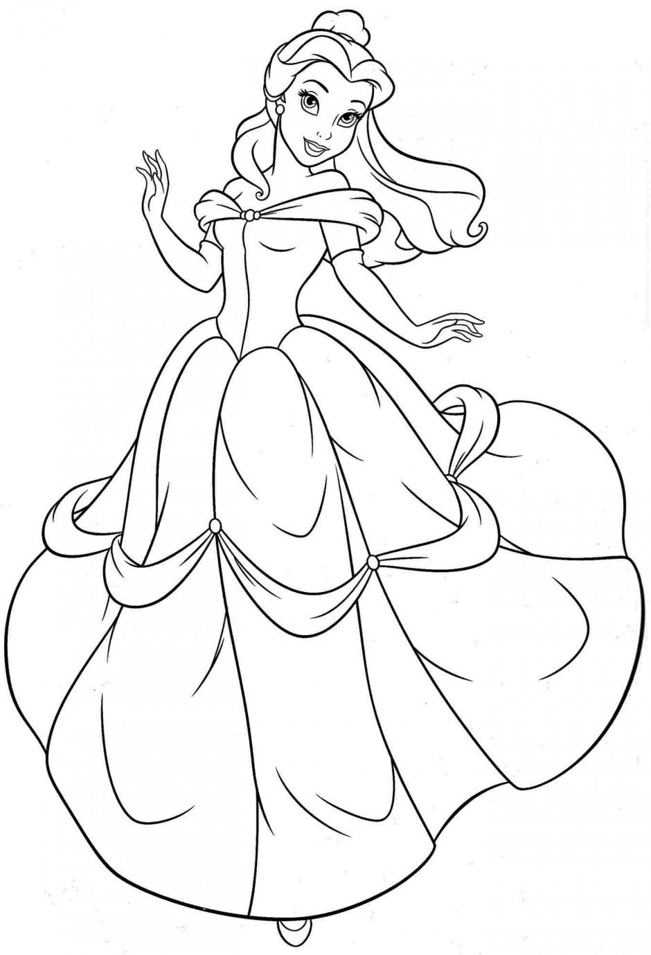 Coloriage Belle rencontre avec la Bête enchantée - Princesse à imprimer