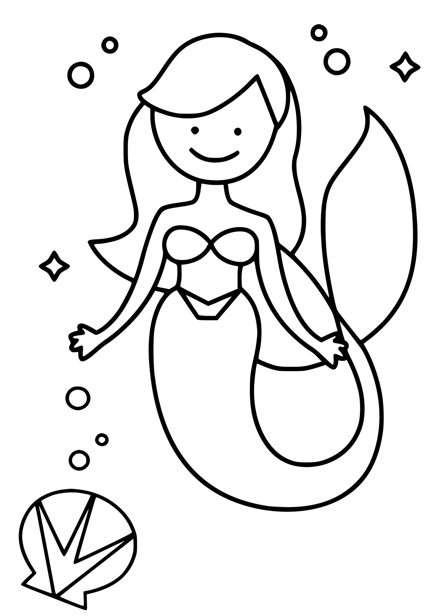 Coloriage La Princesse Sirène Comme Ariel De La Petite Sirène - Sirène à imprimer