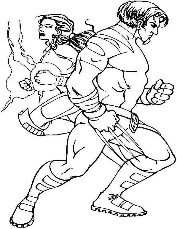 Coloriage La Reine Blanche Et Wolvernine X Men - Xmen à imprimer