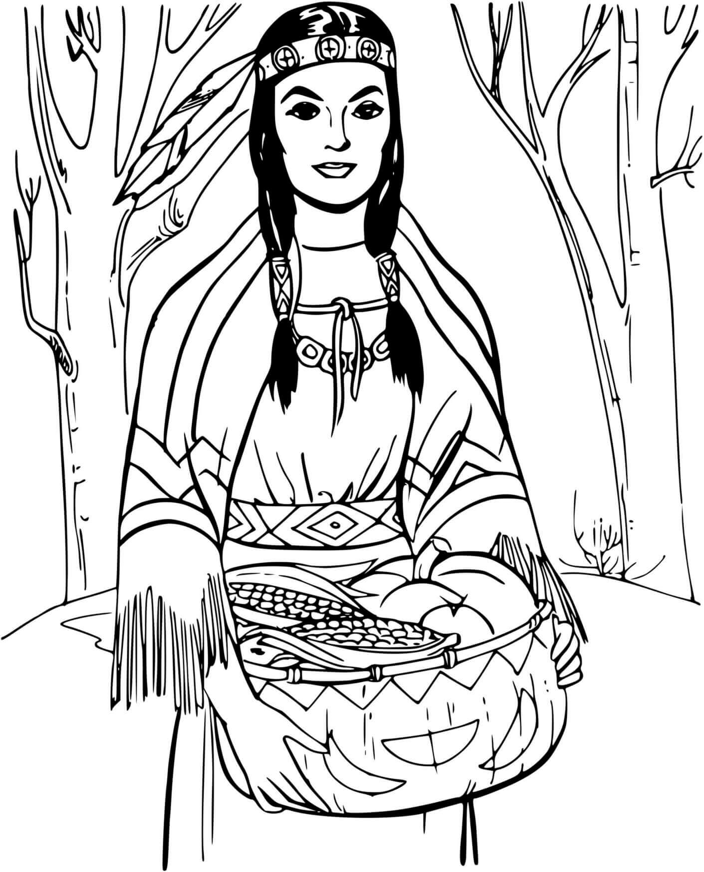 Coloriage La Veritable Pocahontas - Pocahontas à imprimer