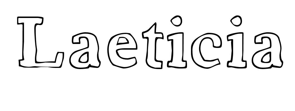 Coloriage Laeticia - Prénom à imprimer