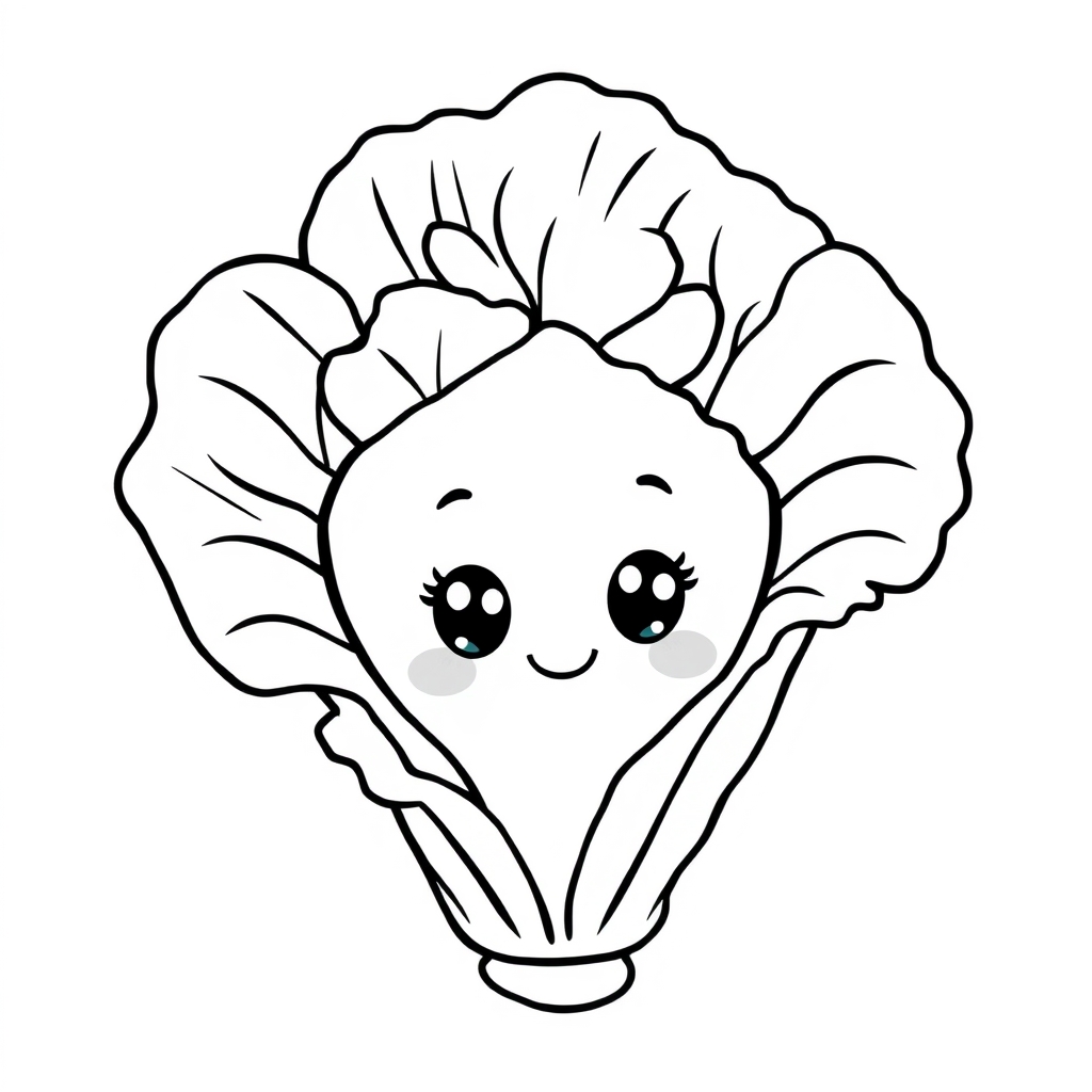 Coloriage Laitue Légumes - Legumes à imprimer