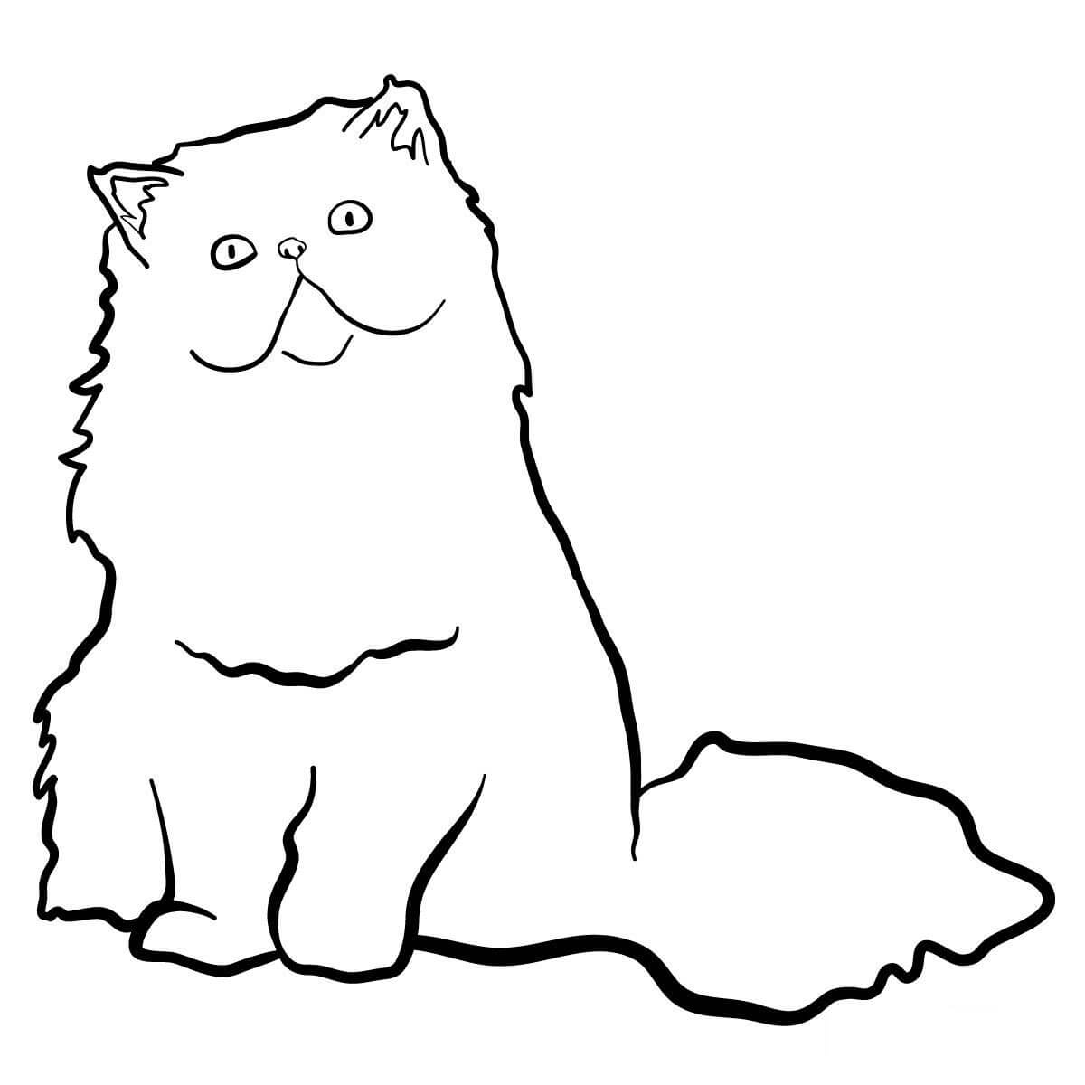 Coloriage Le Chat Persan A Un Poil Long Et Abondant - Chat à imprimer