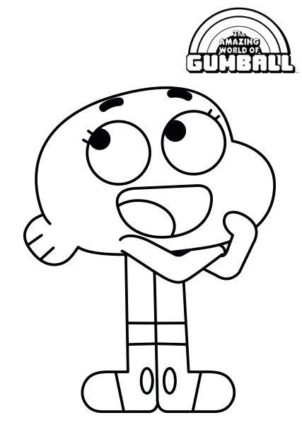 Coloriage Le Meilleur Ami De Gumball - Gumball à imprimer