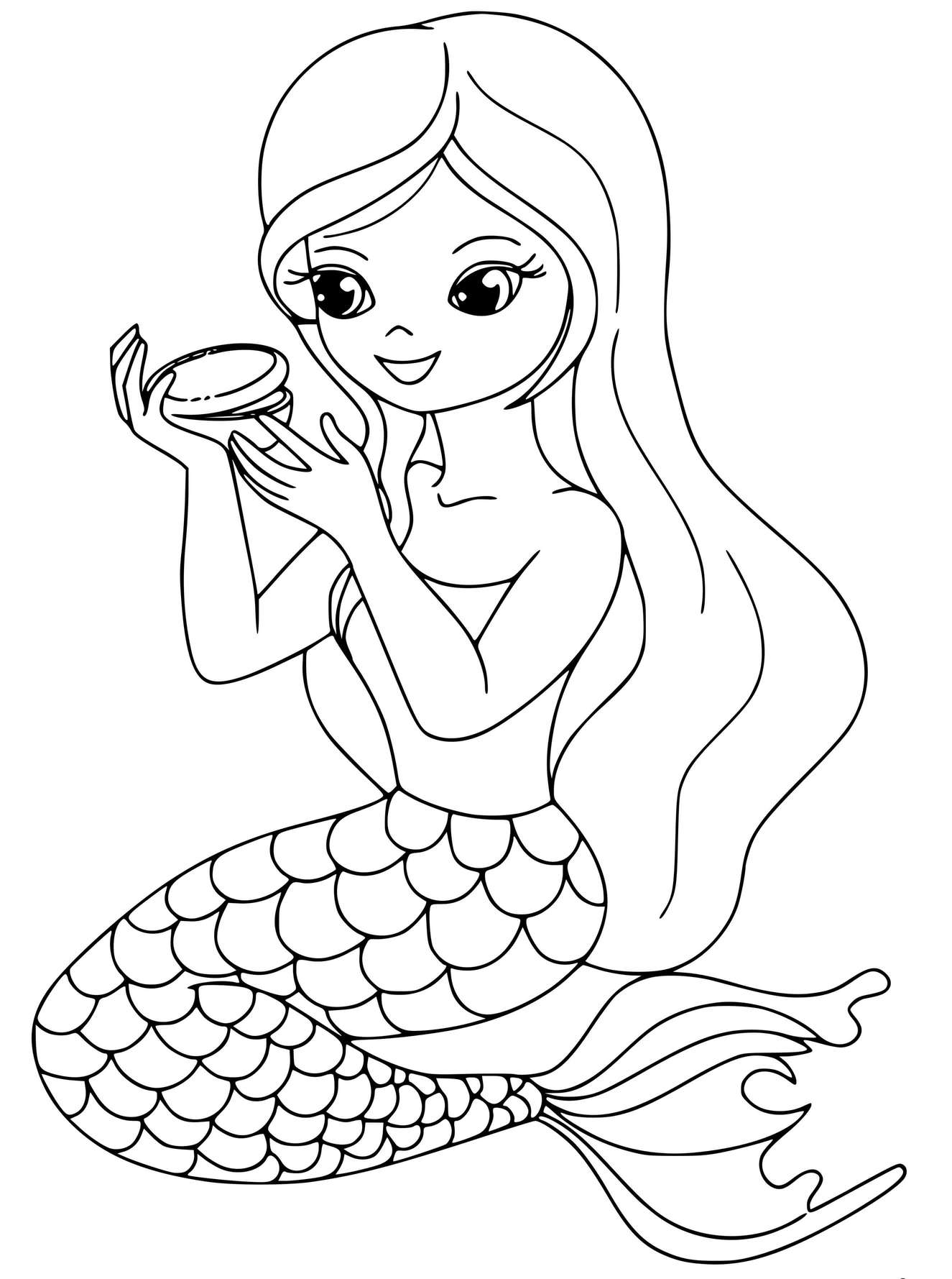 Coloriage Le Temps Des Sirènes Et Des Maquilleuses - Sirène à imprimer