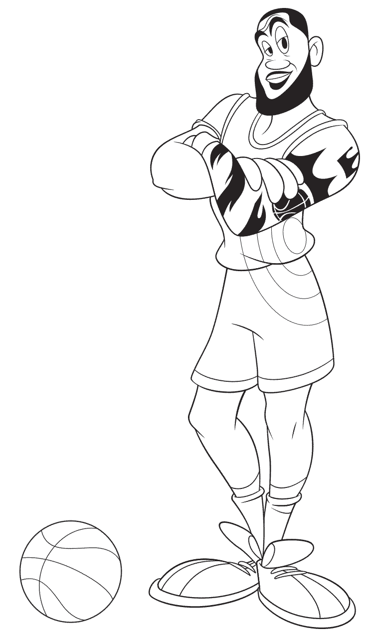 Coloriage Lebron James - Space jam à imprimer