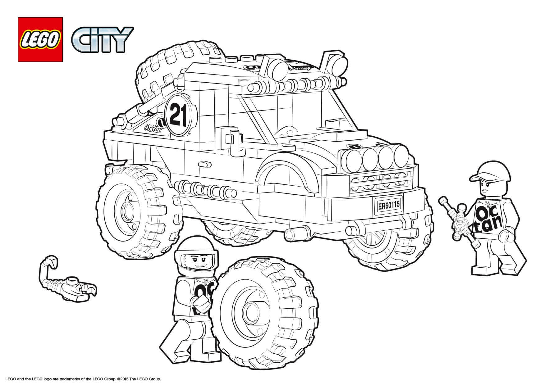 Coloriage Lego City 4x4 Off Roader - Lego city à imprimer