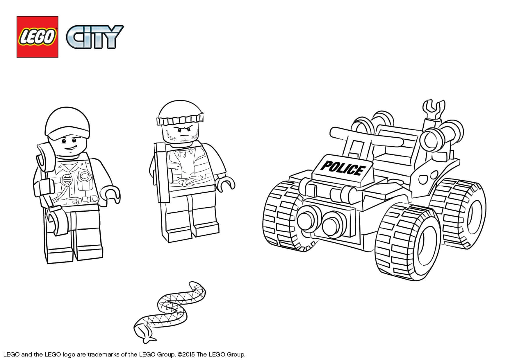 Coloriage Lego City Atv Patrol Police - Lego city à imprimer