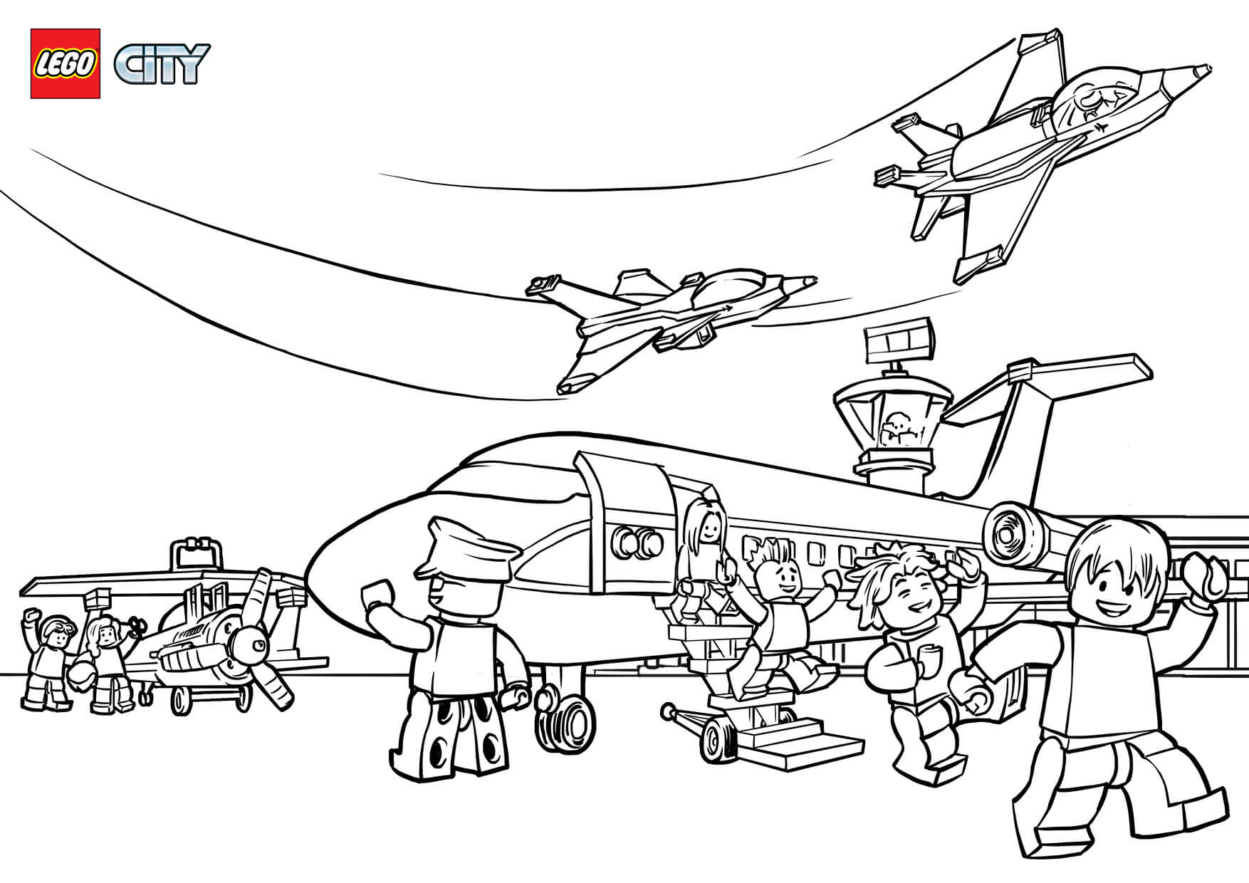 Coloriage Lego City Airport - Lego city à imprimer