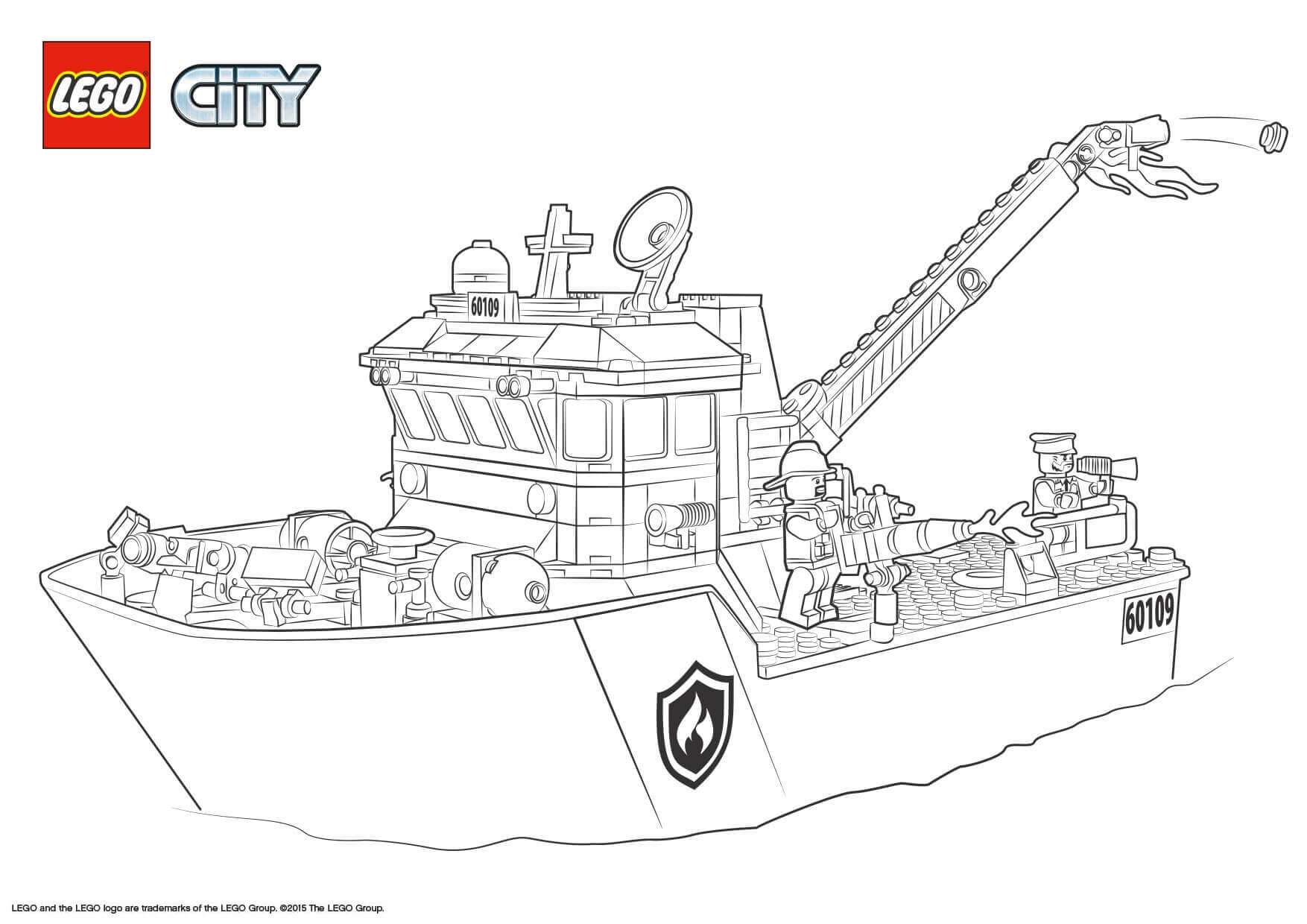Coloriage Lego City Fire Boat - Lego city à imprimer