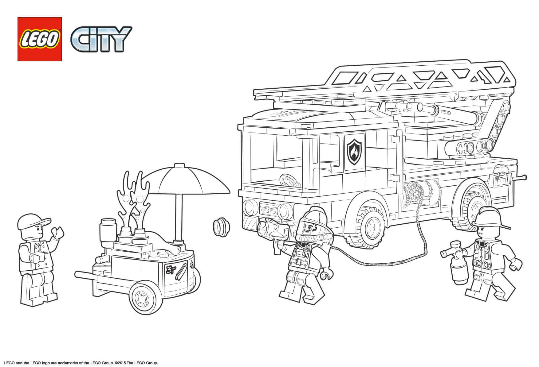 Coloriage Lego City Fire Station - Lego city à imprimer