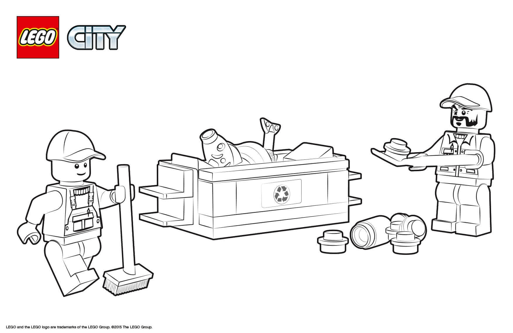 Coloriage Lego City Garbage Truck - Lego city à imprimer