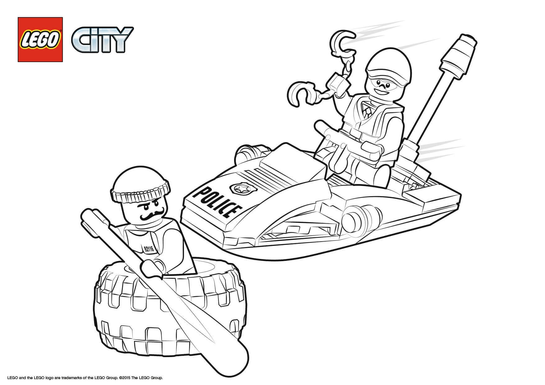 Coloriage Lego City Police Tire Escape - Lego city à imprimer