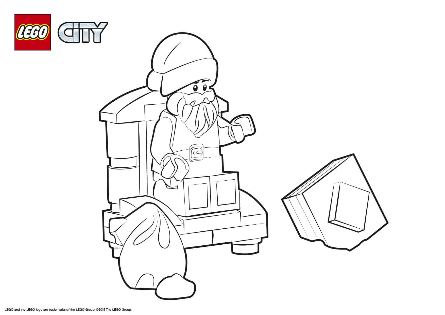 Coloriage Lego City Santa Claus - Lego city à imprimer