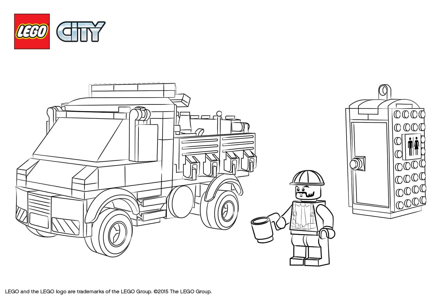 Coloriage Lego City Service Truck - Lego city à imprimer