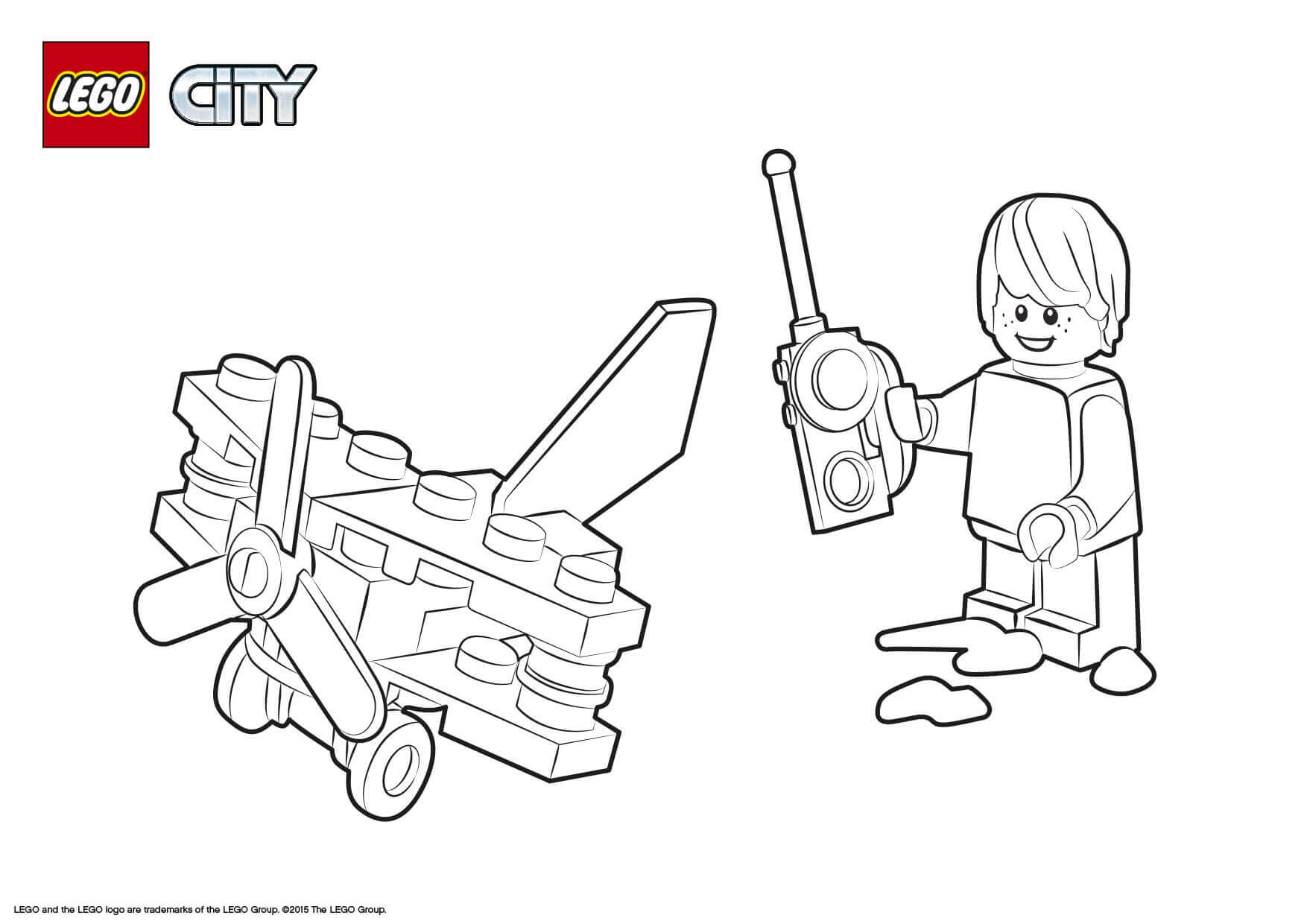 Coloriage Lego City Small Plane - Lego city à imprimer